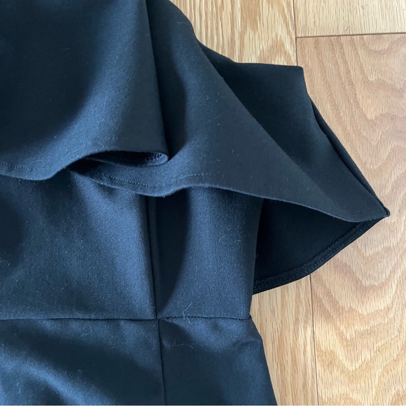 Black midi strapless dress with ruffled top - Picture 6 of 8